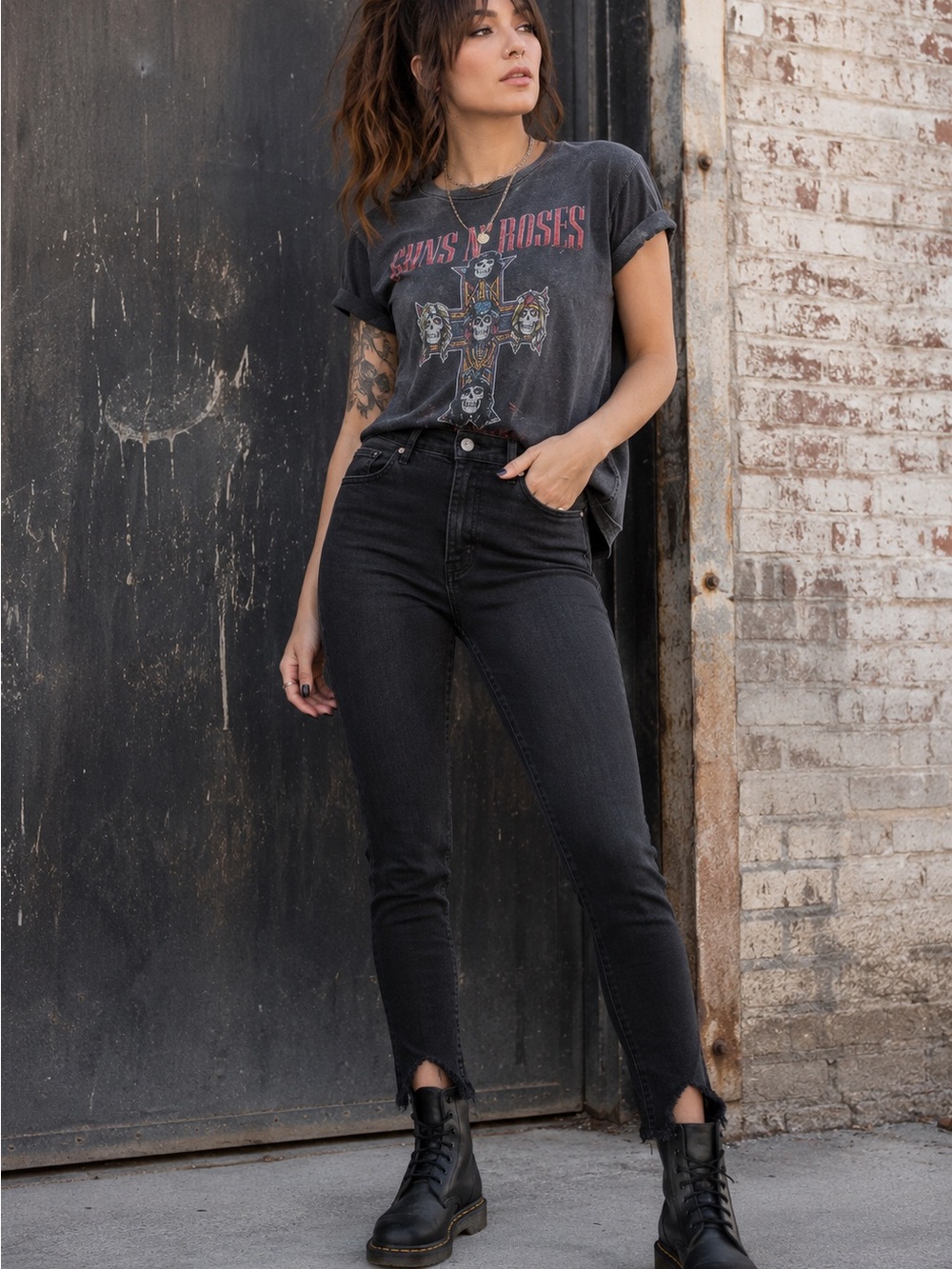 KUT From The Kloth Fab Ab High Rise Ankle Skinny Black Jeans Raw Hem NWT
